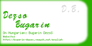 dezso bugarin business card